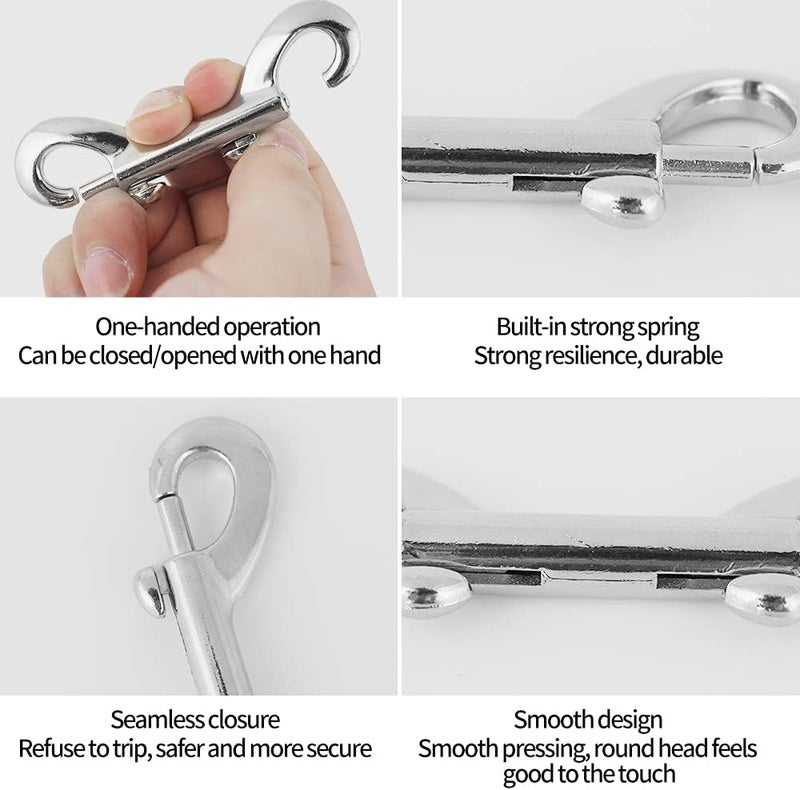 LOFIR Bolt Snaps Double Ended Hook Heavy Duty 10 Sets of 3.5 inches Zinc Alloy Trigger Chain Metal Clip Spring Hook Key Chain Pet Leash, Fasteners for Home Hammock for Garage Feed Bucket Horse - Image 4